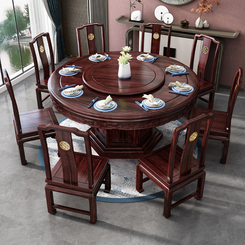 Solid Wood Dining Table Pedestal Round Dinner Table for Dining Room Clearhalo 'Dining Tables & Seating' 'Dining Tables' 'dining_table' 'furn' 'furn_dining_table' 'Furniture' 'Kitchen & Dining Furniture' 7193269