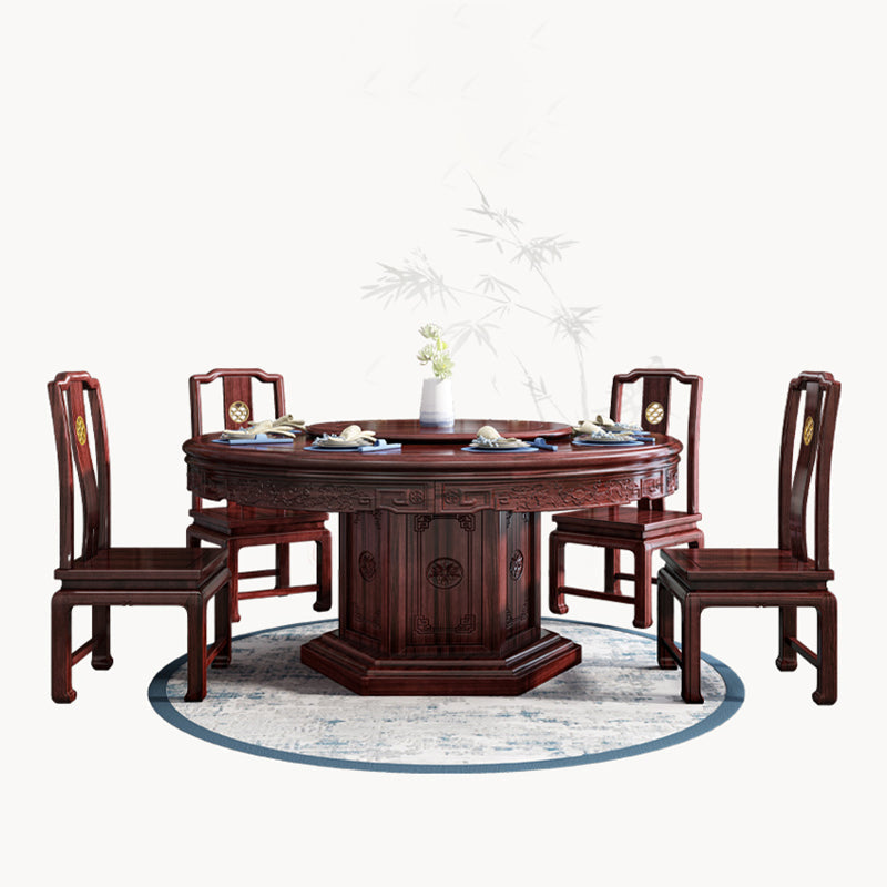 Solid Wood Dining Table Pedestal Round Dinner Table for Dining Room Clearhalo 'Dining Tables & Seating' 'Dining Tables' 'dining_table' 'furn' 'furn_dining_table' 'Furniture' 'Kitchen & Dining Furniture' 7193275