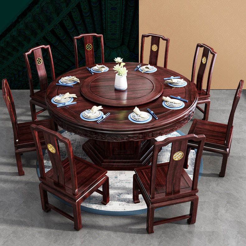 Solid Wood Dining Table Pedestal Round Dinner Table for Dining Room Clearhalo 'Dining Tables & Seating' 'Dining Tables' 'dining_table' 'furn' 'furn_dining_table' 'Furniture' 'Kitchen & Dining Furniture' 7193276