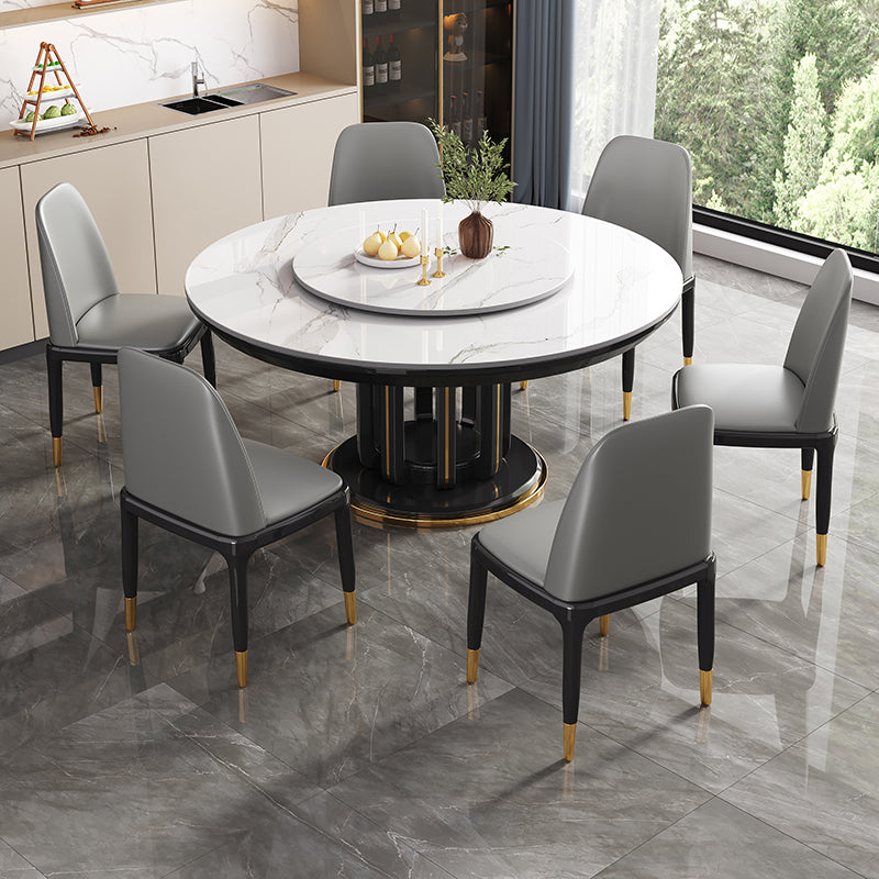 Modern Round Dining Table Sintered Stone Dinner Table for Dining Room Clearhalo 'Dining Tables & Seating' 'Dining Tables' 'dining_table' 'furn' 'furn_dining_table' 'Furniture' 'Kitchen & Dining Furniture' 7193282