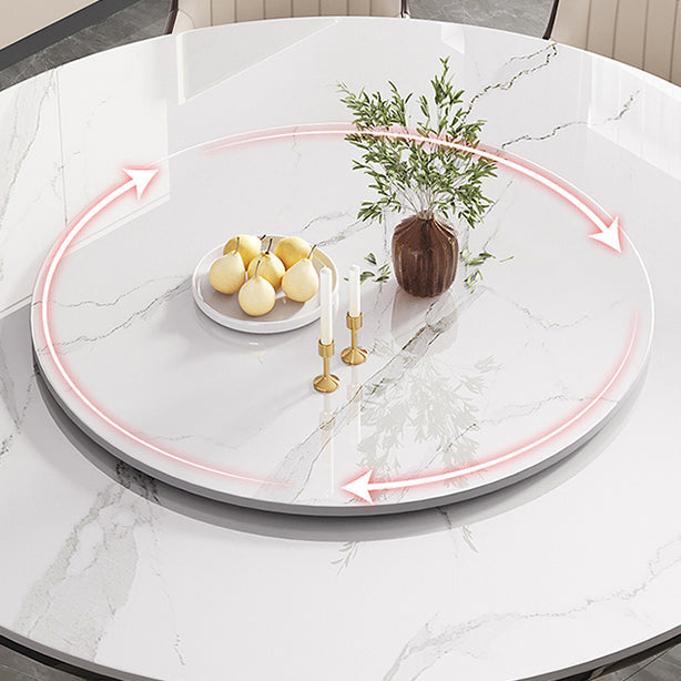 Modern Round Dining Table Sintered Stone Dinner Table for Dining Room Clearhalo 'Dining Tables & Seating' 'Dining Tables' 'dining_table' 'furn' 'furn_dining_table' 'Furniture' 'Kitchen & Dining Furniture' 7193286