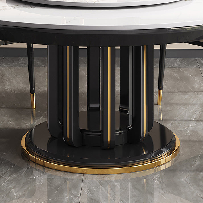 Modern Round Dining Table Sintered Stone Dinner Table for Dining Room Clearhalo 'Dining Tables & Seating' 'Dining Tables' 'dining_table' 'furn' 'furn_dining_table' 'Furniture' 'Kitchen & Dining Furniture' 7193287