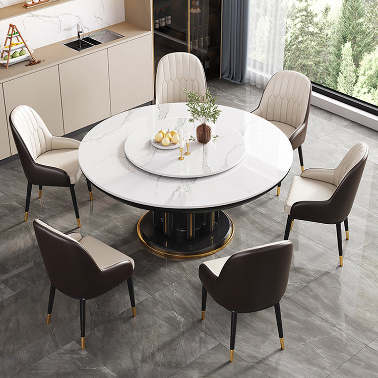 Modern Round Dining Table Sintered Stone Dinner Table for Dining Room Clearhalo 'Dining Tables & Seating' 'Dining Tables' 'dining_table' 'furn' 'furn_dining_table' 'Furniture' 'Kitchen & Dining Furniture' 7193289