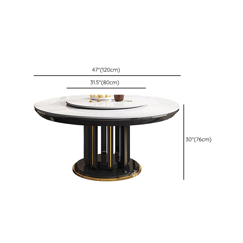 Modern Round Dining Table Sintered Stone Dinner Table for Dining Room Clearhalo 'Dining Tables & Seating' 'Dining Tables' 'dining_table' 'furn' 'furn_dining_table' 'Furniture' 'Kitchen & Dining Furniture' 7193290