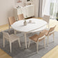 White Drop-Leaf Dining Table Round Sintered Stone Dinner Table for Dining Room Clearhalo 'Dining Tables & Seating' 'Dining Tables' 'dining_table' 'furn' 'furn_dining_table' 'Furniture' 'Kitchen & Dining Furniture' 7193295