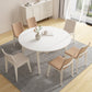 White Drop-Leaf Dining Table Round Sintered Stone Dinner Table for Dining Room Clearhalo 'Dining Tables & Seating' 'Dining Tables' 'dining_table' 'furn' 'furn_dining_table' 'Furniture' 'Kitchen & Dining Furniture' 7193298