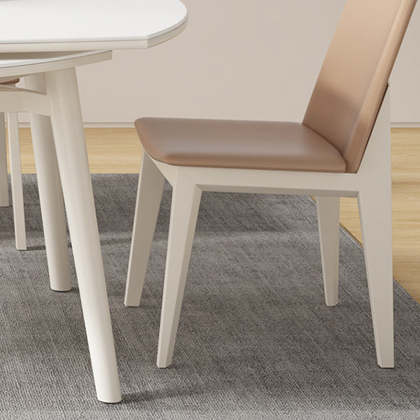 White Drop-Leaf Dining Table Round Sintered Stone Dinner Table for Dining Room Clearhalo 'Dining Tables & Seating' 'Dining Tables' 'dining_table' 'furn' 'furn_dining_table' 'Furniture' 'Kitchen & Dining Furniture' 7193303