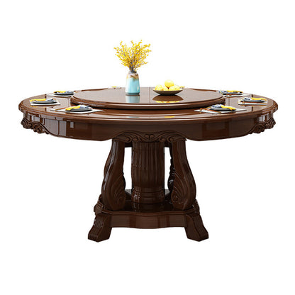 Traditional Dining Table Round Rubberwood Dinner Table for Dining Room Without Chairs Clearhalo 'Dining Tables & Seating' 'Dining Tables' 'dining_table' 'furn' 'furn_dining_table' 'Furniture' 'Kitchen & Dining Furniture' 7193312
