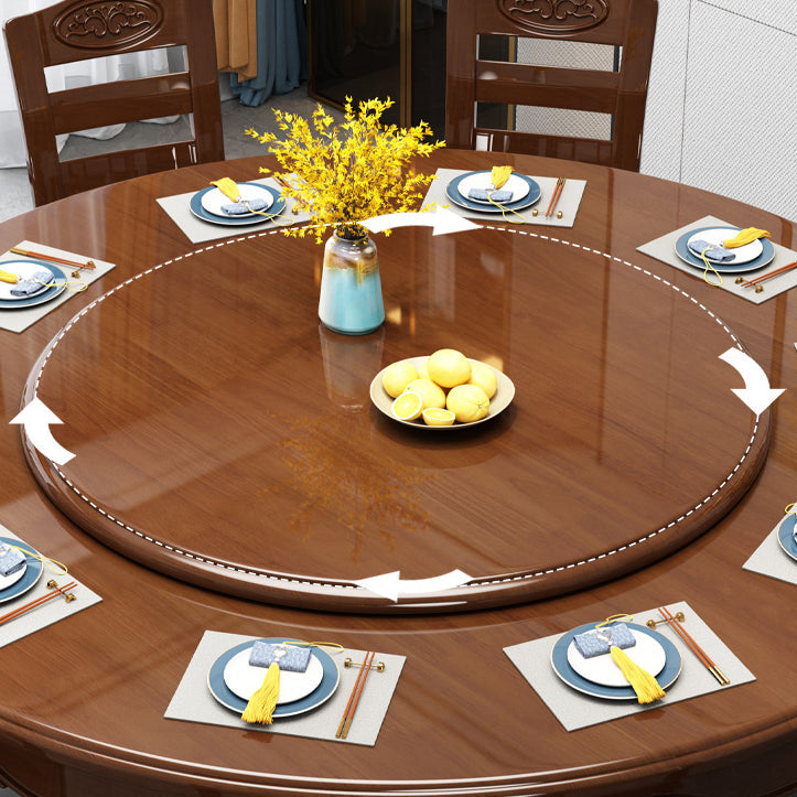 Traditional Dining Table Round Rubberwood Dinner Table for Dining Room Clearhalo 'Dining Tables & Seating' 'Dining Tables' 'dining_table' 'furn' 'furn_dining_table' 'Furniture' 'Kitchen & Dining Furniture' 7193313