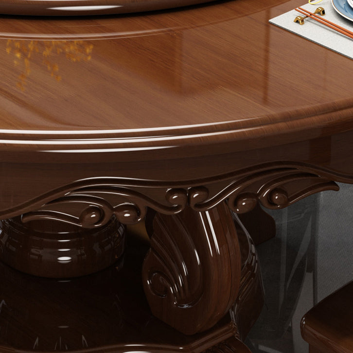 Traditional Dining Table Round Rubberwood Dinner Table for Dining Room Clearhalo 'Dining Tables & Seating' 'Dining Tables' 'dining_table' 'furn' 'furn_dining_table' 'Furniture' 'Kitchen & Dining Furniture' 7193314