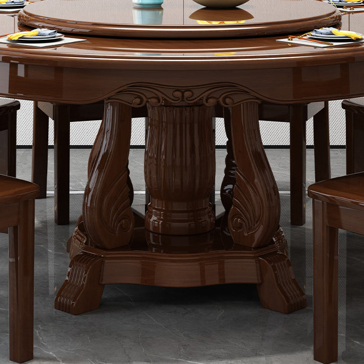 Traditional Dining Table Round Rubberwood Dinner Table for Dining Room Clearhalo 'Dining Tables & Seating' 'Dining Tables' 'dining_table' 'furn' 'furn_dining_table' 'Furniture' 'Kitchen & Dining Furniture' 7193316