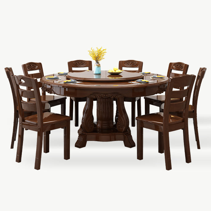 Traditional Dining Table Round Rubberwood Dinner Table for Dining Room Clearhalo 'Dining Tables & Seating' 'Dining Tables' 'dining_table' 'furn' 'furn_dining_table' 'Furniture' 'Kitchen & Dining Furniture' 7193317