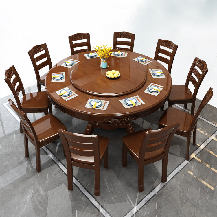 Traditional Dining Table Round Rubberwood Dinner Table for Dining Room Clearhalo 'Dining Tables & Seating' 'Dining Tables' 'dining_table' 'furn' 'furn_dining_table' 'Furniture' 'Kitchen & Dining Furniture' 7193318