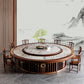 Round Tradition Dining Table for Home Stone Top Dinette Table with Rubberwood Base Clearhalo 'Dining Tables & Seating' 'Dining Tables' 'dining_table' 'furn' 'furn_dining_table' 'Furniture' 'Kitchen & Dining Furniture' 7193357