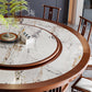 Round Tradition Dining Table for Home Stone Top Dinette Table with Rubberwood Base Clearhalo 'Dining Tables & Seating' 'Dining Tables' 'dining_table' 'furn' 'furn_dining_table' 'Furniture' 'Kitchen & Dining Furniture' 7193361