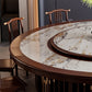 Round Tradition Dining Table for Home Stone Top Dinette Table with Rubberwood Base Clearhalo 'Dining Tables & Seating' 'Dining Tables' 'dining_table' 'furn' 'furn_dining_table' 'Furniture' 'Kitchen & Dining Furniture' 7193362