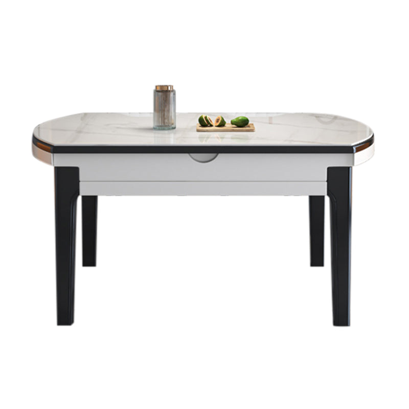 Table à manger ronde moderne en pierre frittée, Table de dîner à feuilles tombantes pour salle à manger