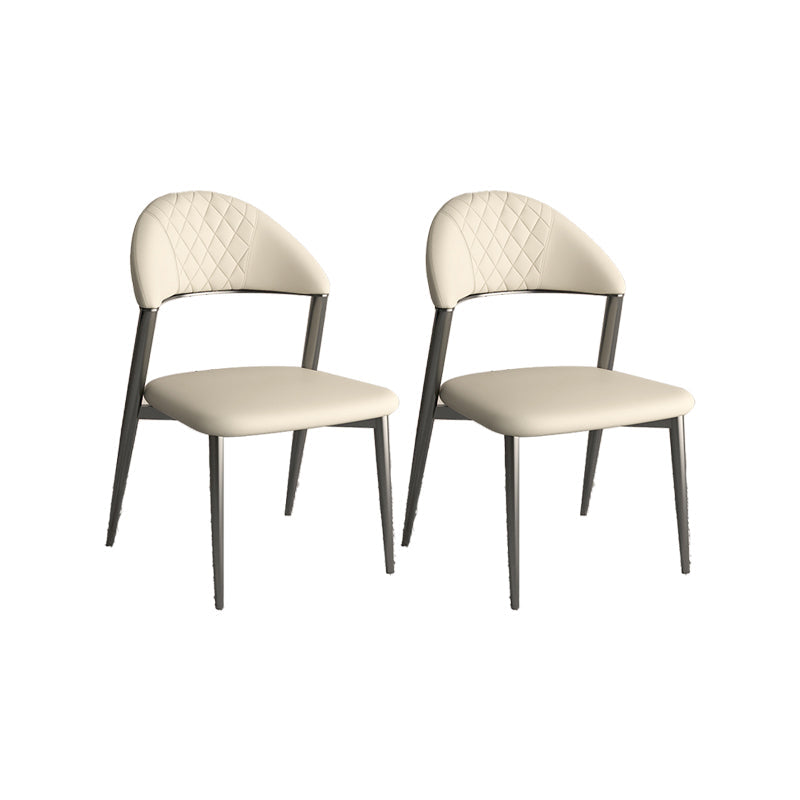 フェイクレザーダイニングチェアノルディックスタイルオープンバックアームレスダイニングルーム用