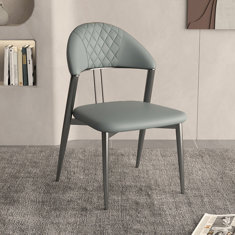 フェイクレザーダイニングチェアノルディックスタイルオープンバックアームレスダイニングルーム用