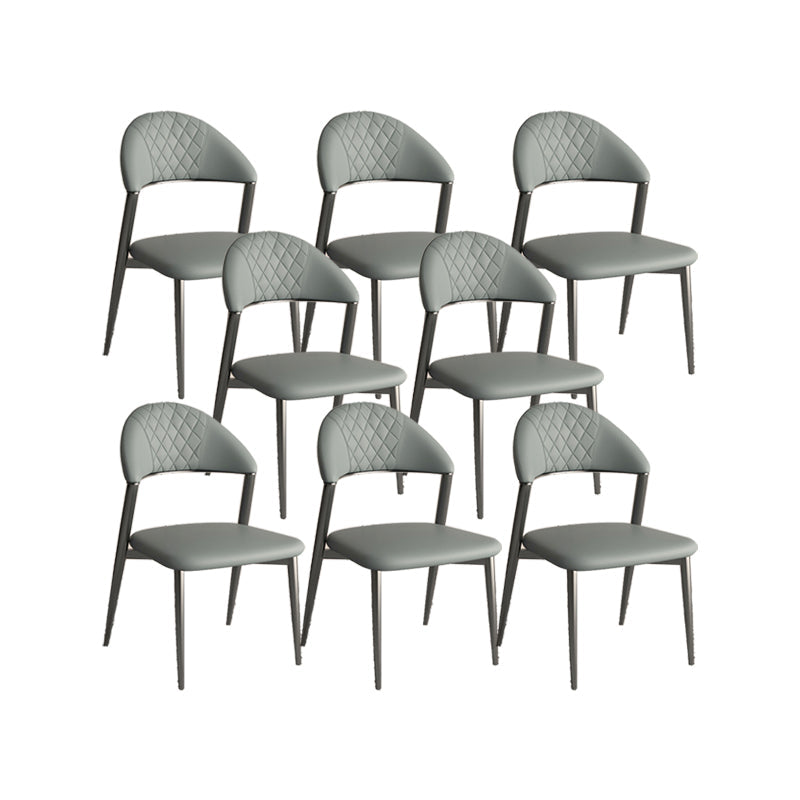 フェイクレザーダイニングチェアノルディックスタイルオープンバックアームレスダイニングルーム用