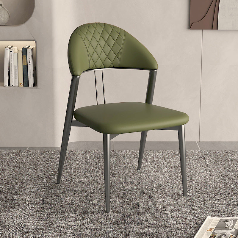 フェイクレザーダイニングチェアノルディックスタイルオープンバックアームレスダイニングルーム用