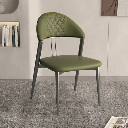 フェイクレザーダイニングチェアノルディックスタイルオープンバックアームレスダイニングルーム用