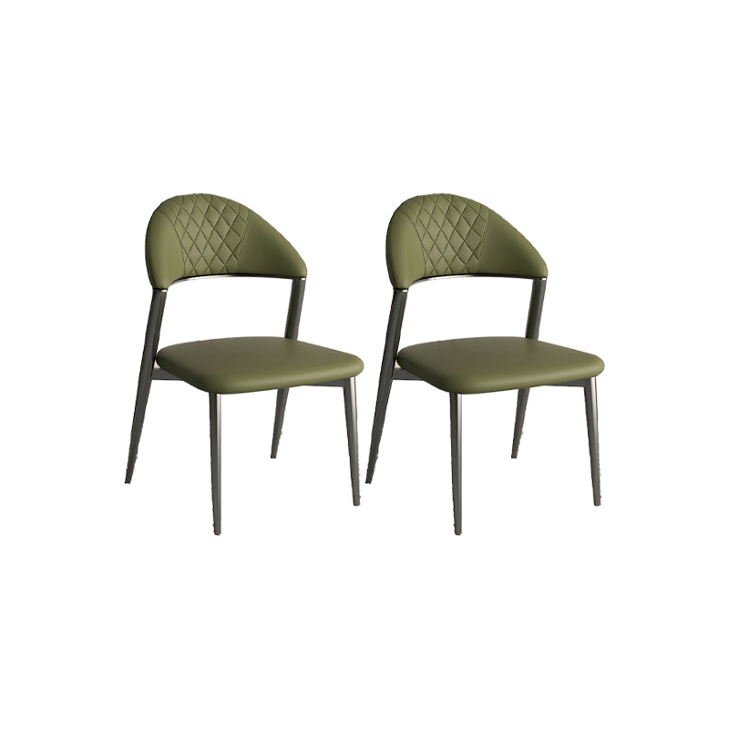 フェイクレザーダイニングチェアノルディックスタイルオープンバックアームレスダイニングルーム用