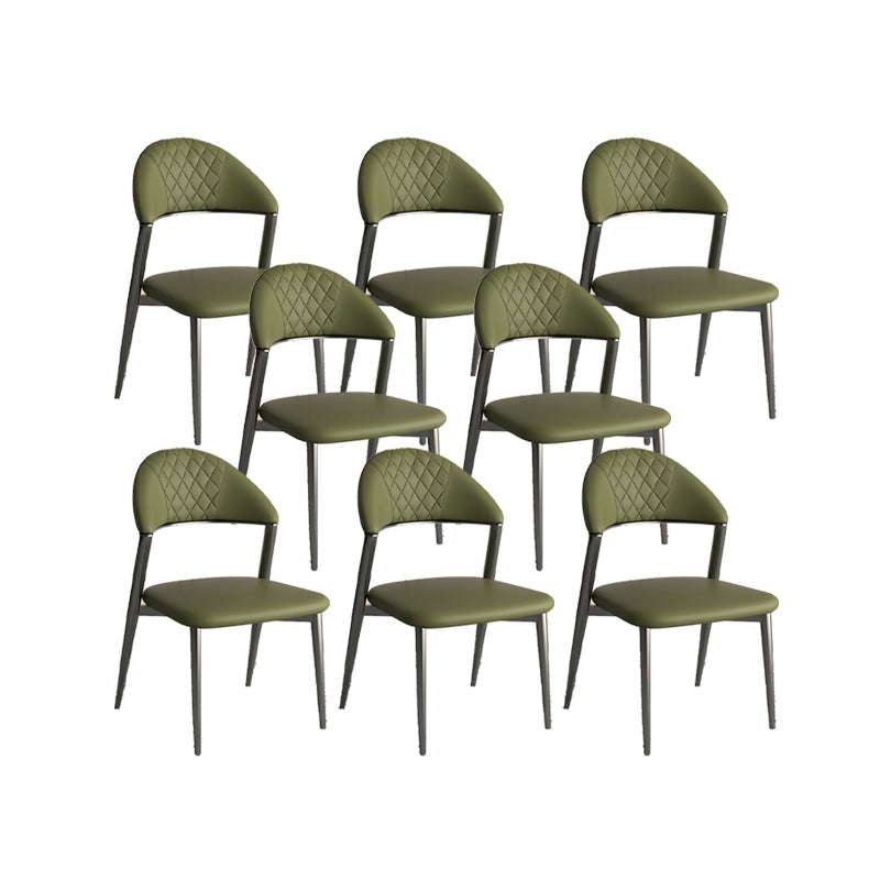 フェイクレザーダイニングチェアノルディックスタイルオープンバックアームレスダイニングルーム用