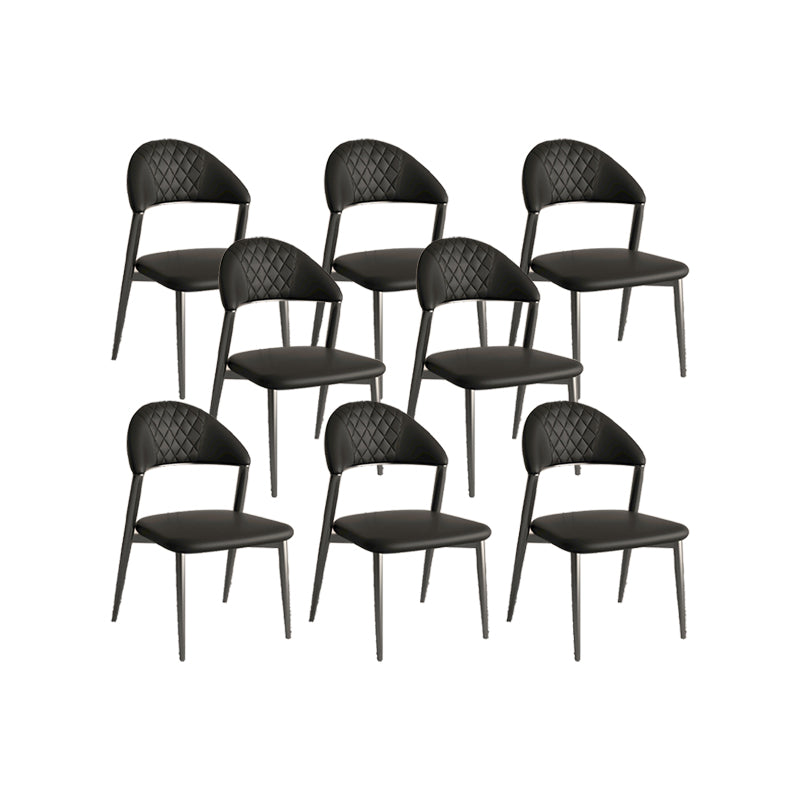 フェイクレザーダイニングチェアノルディックスタイルオープンバックアームレスダイニングルーム用