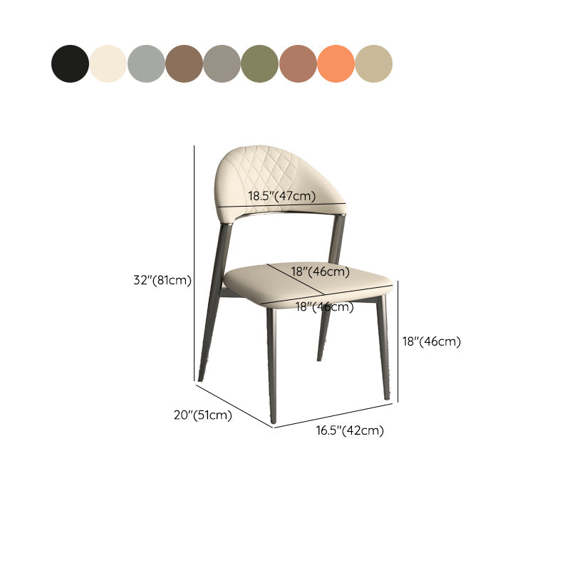 フェイクレザーダイニングチェアノルディックスタイルオープンバックアームレスダイニングルーム用