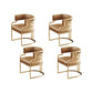 Faux Leather Dining Chairs Glam Style Open Back Armless Chair for Dining Room Light Brown 4 Piece Set Clearhalo 'Dining Chairs' 'Dining Tables & Seating' 'dining_chair' 'furn' 'furn_dining_chair' 'Furniture' 'Kitchen & Dining Furniture' 7193508