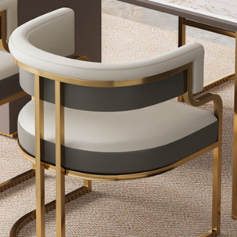 Faux Leather Dining Chairs Glam Style Open Back Armless Chair for Dining Room Clearhalo 'Dining Chairs' 'Dining Tables & Seating' 'dining_chair' 'furn' 'furn_dining_chair' 'Furniture' 'Kitchen & Dining Furniture' 7193511