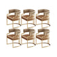 Faux Leather Dining Chairs Glam Style Open Back Armless Chair for Dining Room Light Brown Khaki 6 Piece Set Clearhalo 'Dining Chairs' 'Dining Tables & Seating' 'dining_chair' 'furn' 'furn_dining_chair' 'Furniture' 'Kitchen & Dining Furniture' 7193531
