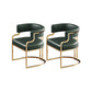 Faux Leather Dining Chairs Glam Style Open Back Armless Chair for Dining Room Blackish Green 2 Piece Set Clearhalo 'Dining Chairs' 'Dining Tables & Seating' 'dining_chair' 'furn' 'furn_dining_chair' 'Furniture' 'Kitchen & Dining Furniture' 7193544