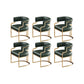 Faux Leather Dining Chairs Glam Style Open Back Armless Chair for Dining Room Blackish Green 6 Piece Set Clearhalo 'Dining Chairs' 'Dining Tables & Seating' 'dining_chair' 'furn' 'furn_dining_chair' 'Furniture' 'Kitchen & Dining Furniture' 7193546