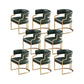 Faux Leather Dining Chairs Glam Style Open Back Armless Chair for Dining Room Blackish Green 8 Piece Set Clearhalo 'Dining Chairs' 'Dining Tables & Seating' 'dining_chair' 'furn' 'furn_dining_chair' 'Furniture' 'Kitchen & Dining Furniture' 7193547