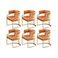 Faux Leather Dining Chairs Glam Style Open Back Armless Chair for Dining Room Orange 6 Piece Set Clearhalo 'Dining Chairs' 'Dining Tables & Seating' 'dining_chair' 'furn' 'furn_dining_chair' 'Furniture' 'Kitchen & Dining Furniture' 7193551
