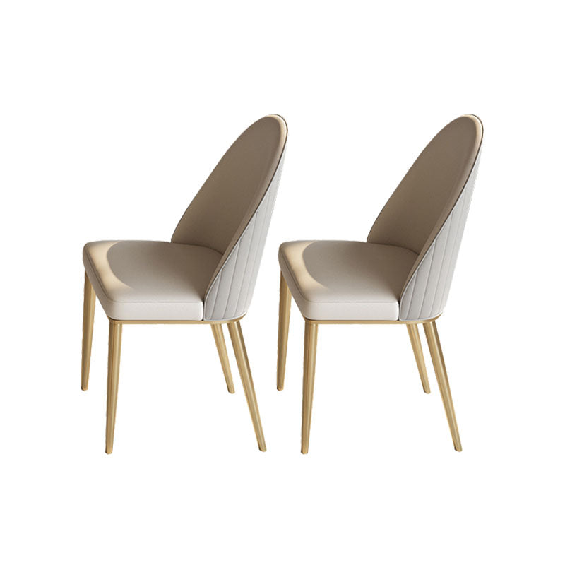 Glam -eetkamer zijstoel metalen benen Parsons Dining Armloze stoel