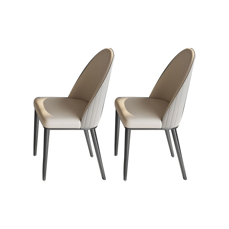 Glam -eetkamer zijstoel metalen benen Parsons Dining Armloze stoel