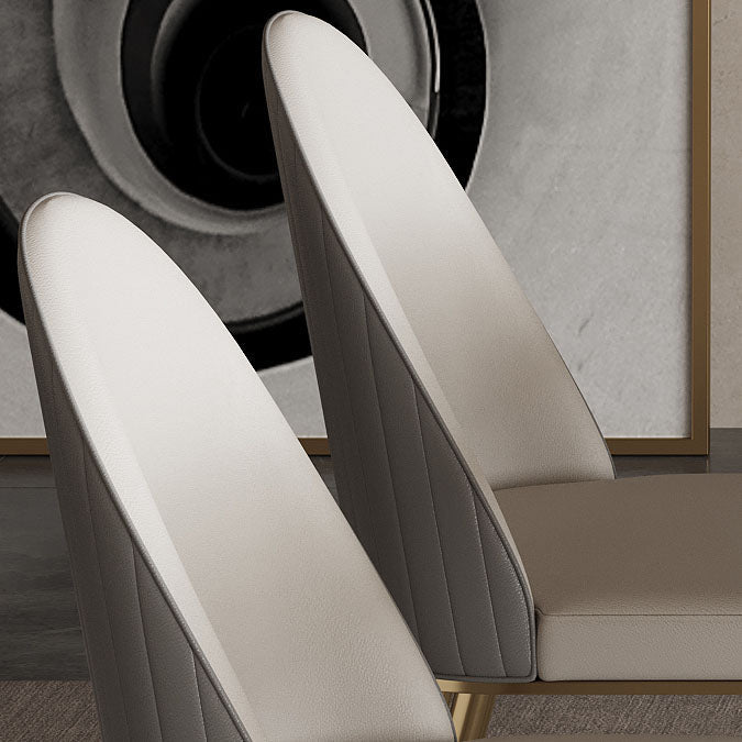 Glam -eetkamer zijstoel metalen benen Parsons Dining Armloze stoel