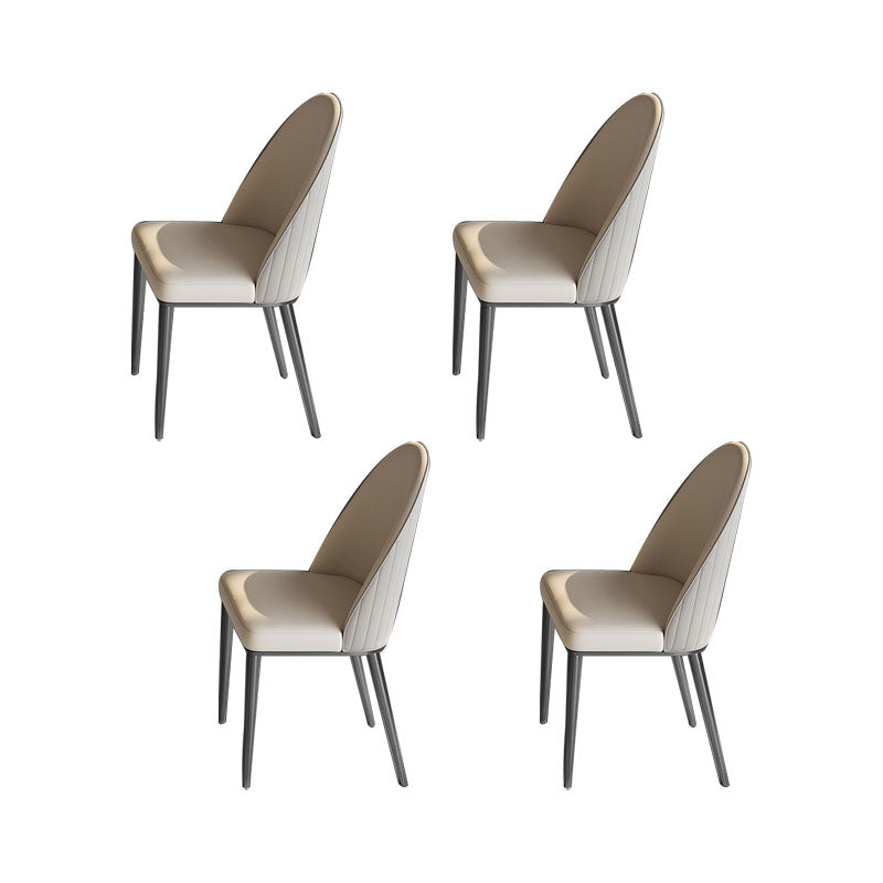 Glam -eetkamer zijstoel metalen benen Parsons Dining Armloze stoel