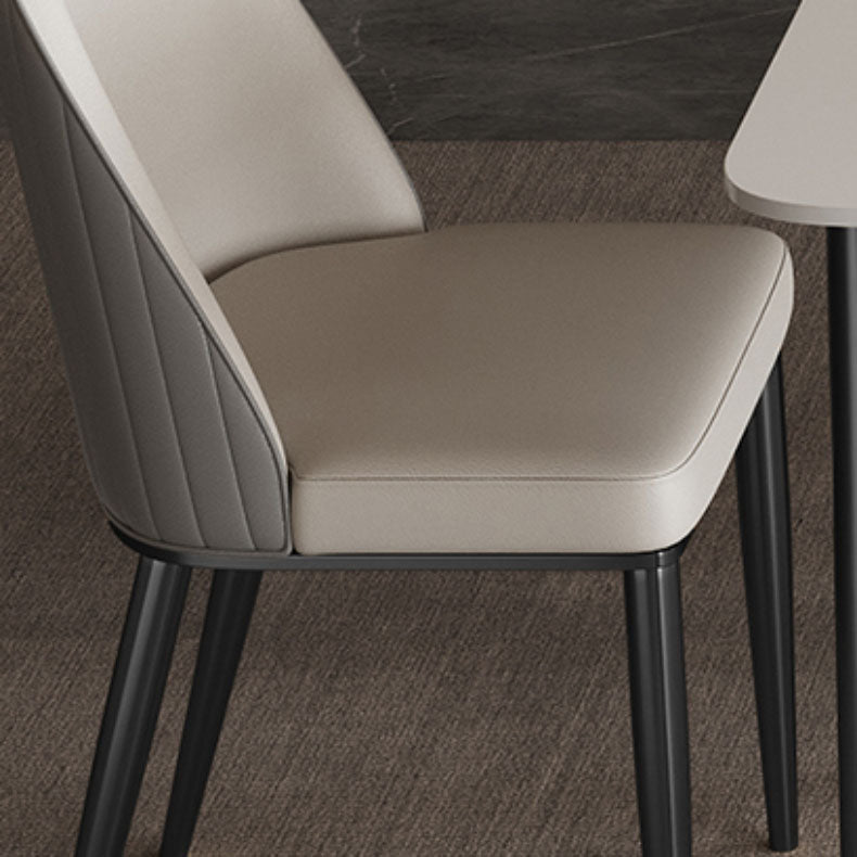 Glam -eetkamer zijstoel metalen benen Parsons Dining Armloze stoel