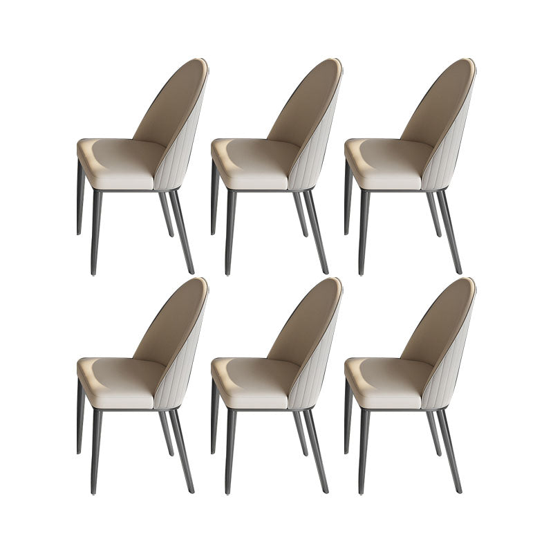 Glam -eetkamer zijstoel metalen benen Parsons Dining Armloze stoel