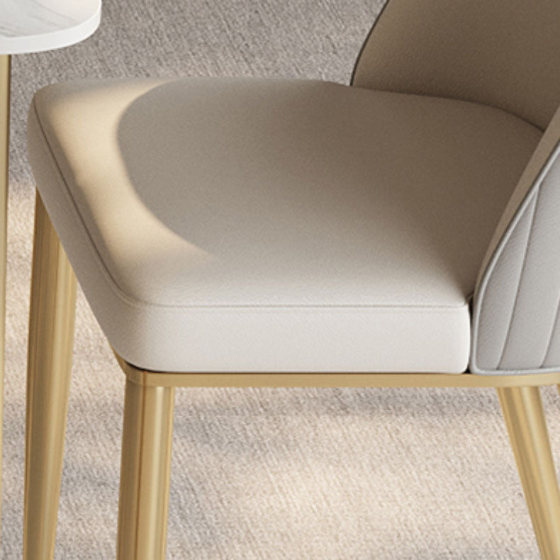 Glam -eetkamer zijstoel metalen benen Parsons Dining Armloze stoel