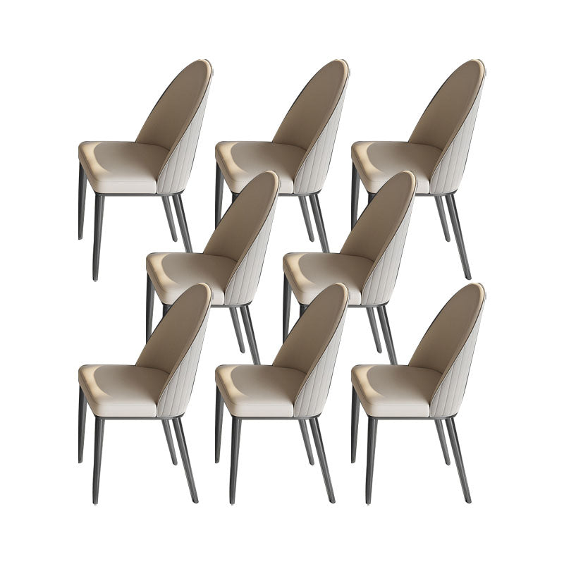 Glam -eetkamer zijstoel metalen benen Parsons Dining Armloze stoel