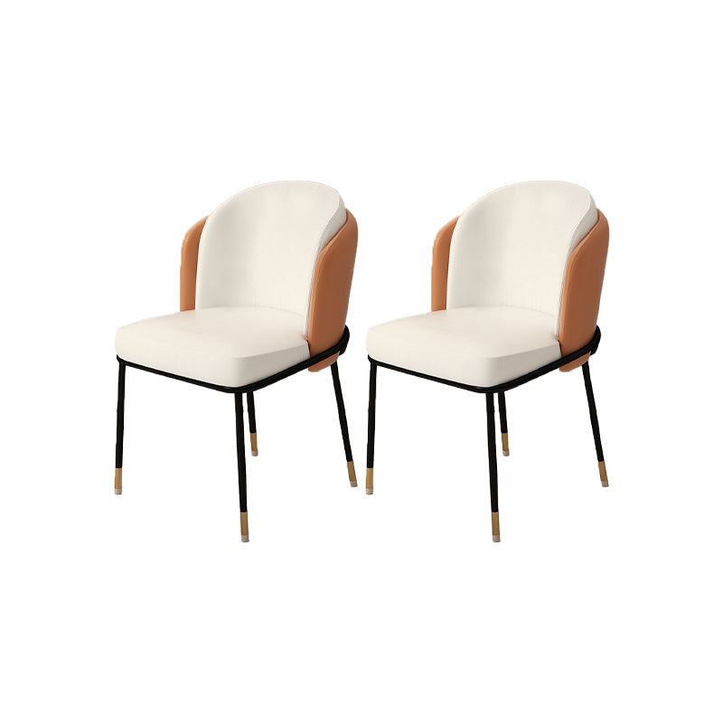 Upholstered Side Chair Modern Style Open Back Armless Chair for Dining Room White 2 Piece Set Clearhalo 'Dining Chairs' 'Dining Tables & Seating' 'dining_chair' 'furn' 'furn_dining_chair' 'Furniture' 'Kitchen & Dining Furniture' 7193607