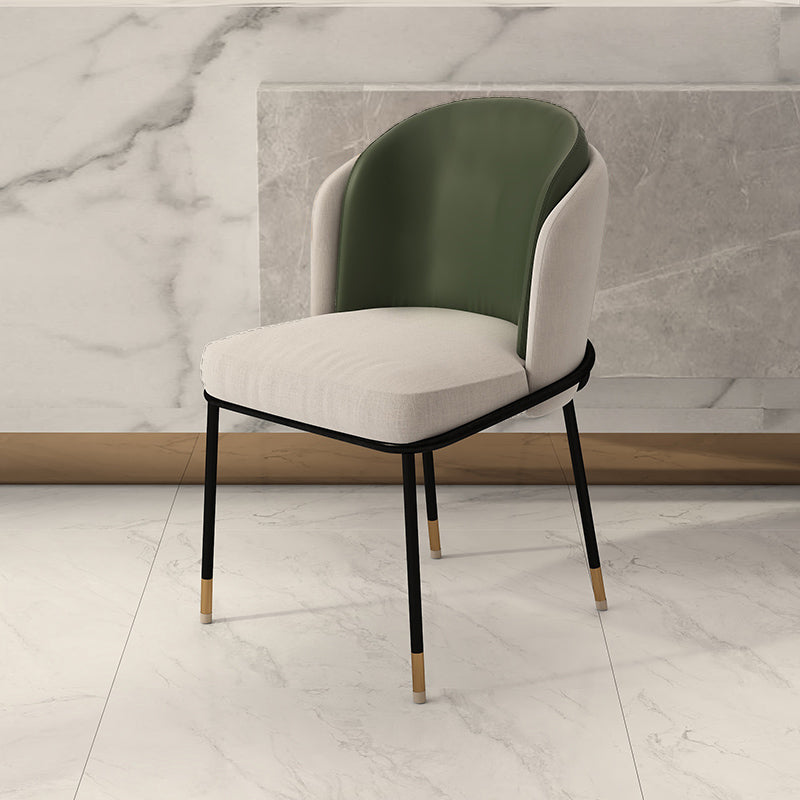 Upholstered Side Chair Modern Style Open Back Armless Chair for Dining Room Green 1 Piece Clearhalo 'Dining Chairs' 'Dining Tables & Seating' 'dining_chair' 'furn' 'furn_dining_chair' 'Furniture' 'Kitchen & Dining Furniture' 7193615