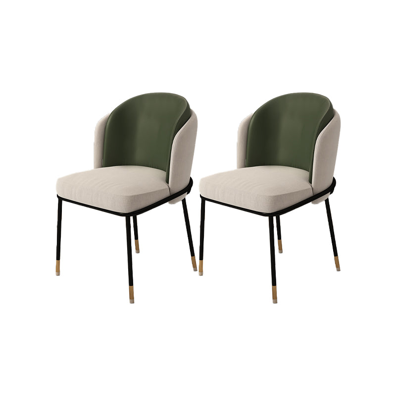 Upholstered Side Chair Modern Style Open Back Armless Chair for Dining Room Green 2 Piece Set Clearhalo 'Dining Chairs' 'Dining Tables & Seating' 'dining_chair' 'furn' 'furn_dining_chair' 'Furniture' 'Kitchen & Dining Furniture' 7193618
