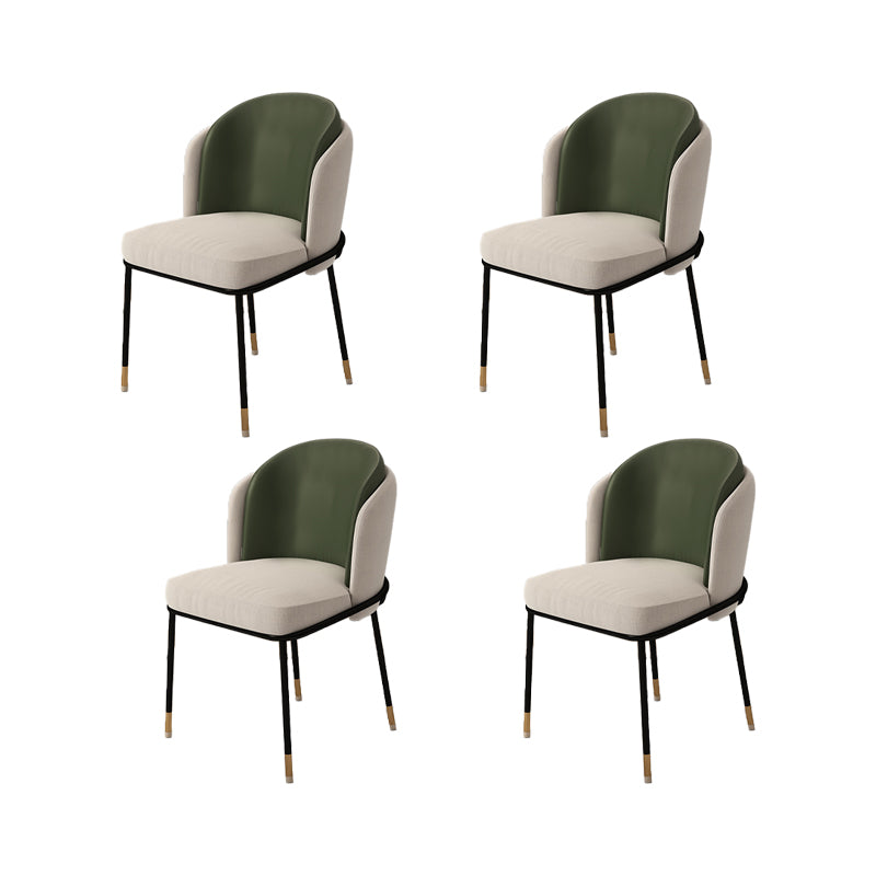 Upholstered Side Chair Modern Style Open Back Armless Chair for Dining Room Green 4 Piece Set Clearhalo 'Dining Chairs' 'Dining Tables & Seating' 'dining_chair' 'furn' 'furn_dining_chair' 'Furniture' 'Kitchen & Dining Furniture' 7193619