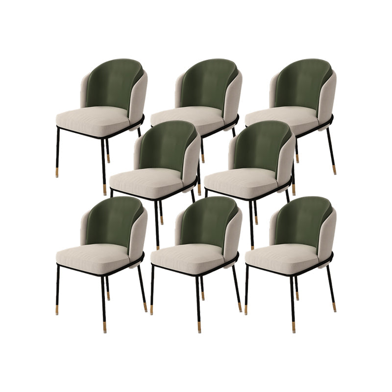 Upholstered Side Chair Modern Style Open Back Armless Chair for Dining Room Green 8 Piece Set Clearhalo 'Dining Chairs' 'Dining Tables & Seating' 'dining_chair' 'furn' 'furn_dining_chair' 'Furniture' 'Kitchen & Dining Furniture' 7193623